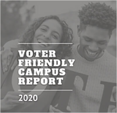 2020 report highlighting voter-friendly initiatives on campus aimed at increasing student participation in elections.